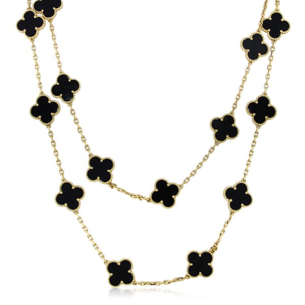 Black Onyx 20 Motif Alhambra Necklace