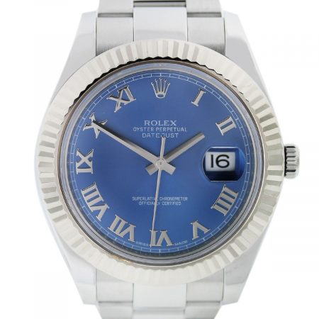 Rolex DateJust II 116334 Blue Roman Dial Stainless Steel Watch