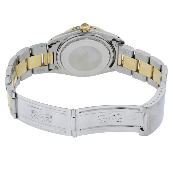Rolex DateJust 16013 Diamond Bezel Silver Roman Dial Two Tone Watch open clasp