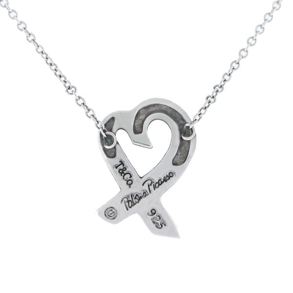 Tiffany & Co. Small Loving Heart Sterling Silver Pendant Necklace Back
