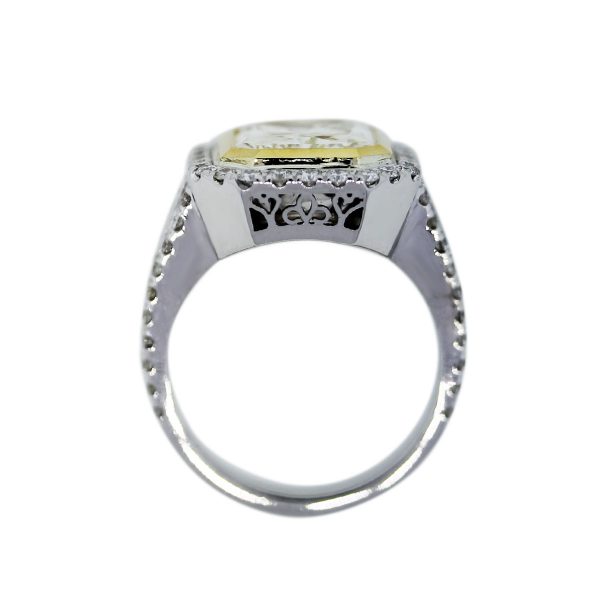 Halo Set Fancy Yellow Diamond Engagement Ring