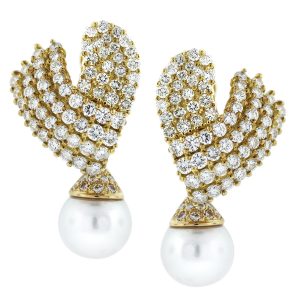 diamond pearl earrings