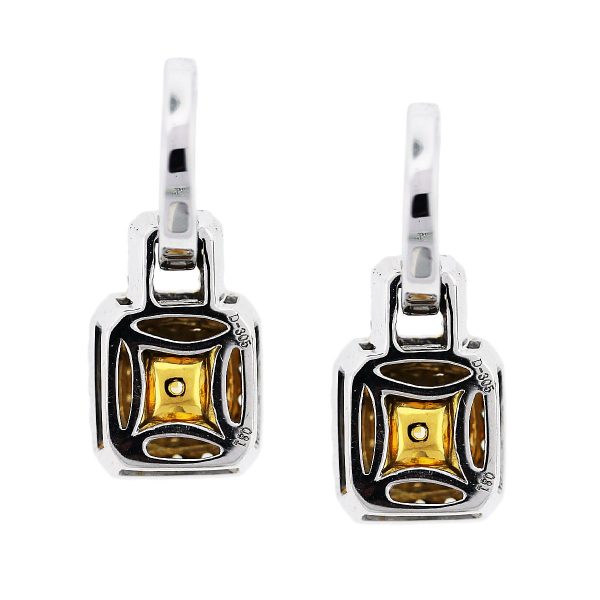 white and yellow diamond earrings