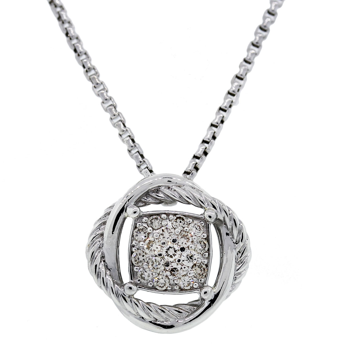 David Yurman Sterling Silver Diamond Infinity Pendant - Boca Raton