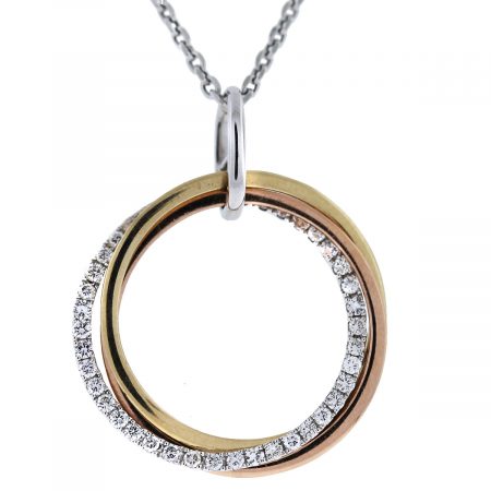 gold diamond circle pendant necklace