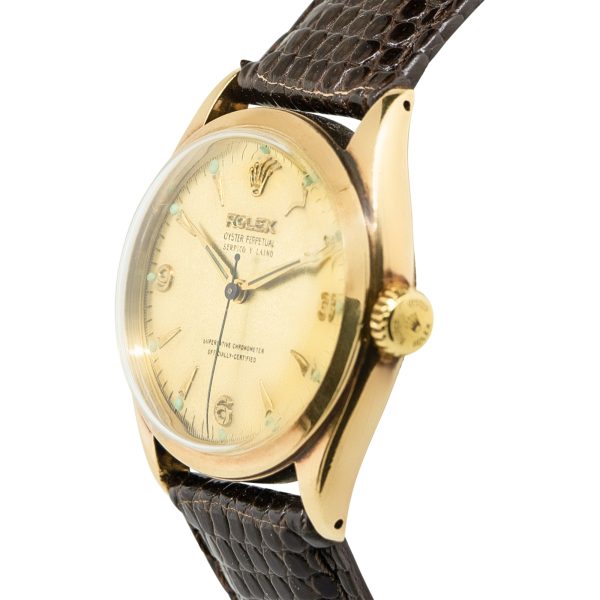 Vintage Rolex 6084 14k Yellow Gold Champagne Dial Watch
