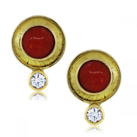 You are Viewing These CZ and Coral Dangle Earrings