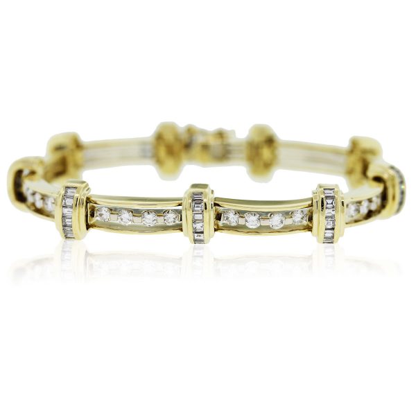 You are viewing this Yellow Gold Diamond Link Bracelet!!
