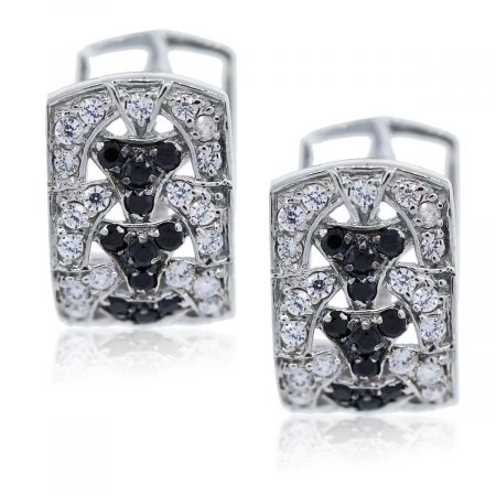 You are viewing these White Gold Black and White Diamond Earrings!