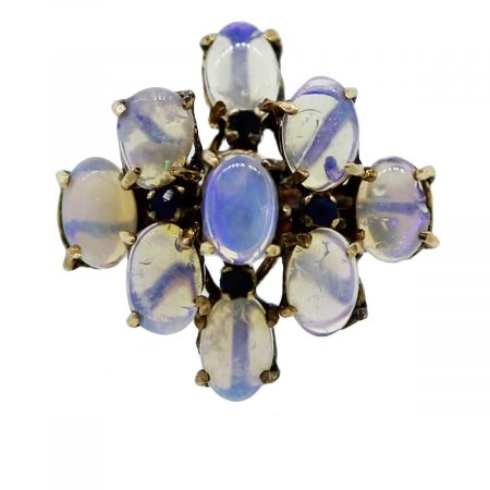 You are viewing this Yellow Gold Opal and Sapphire Cocktail Ring!
