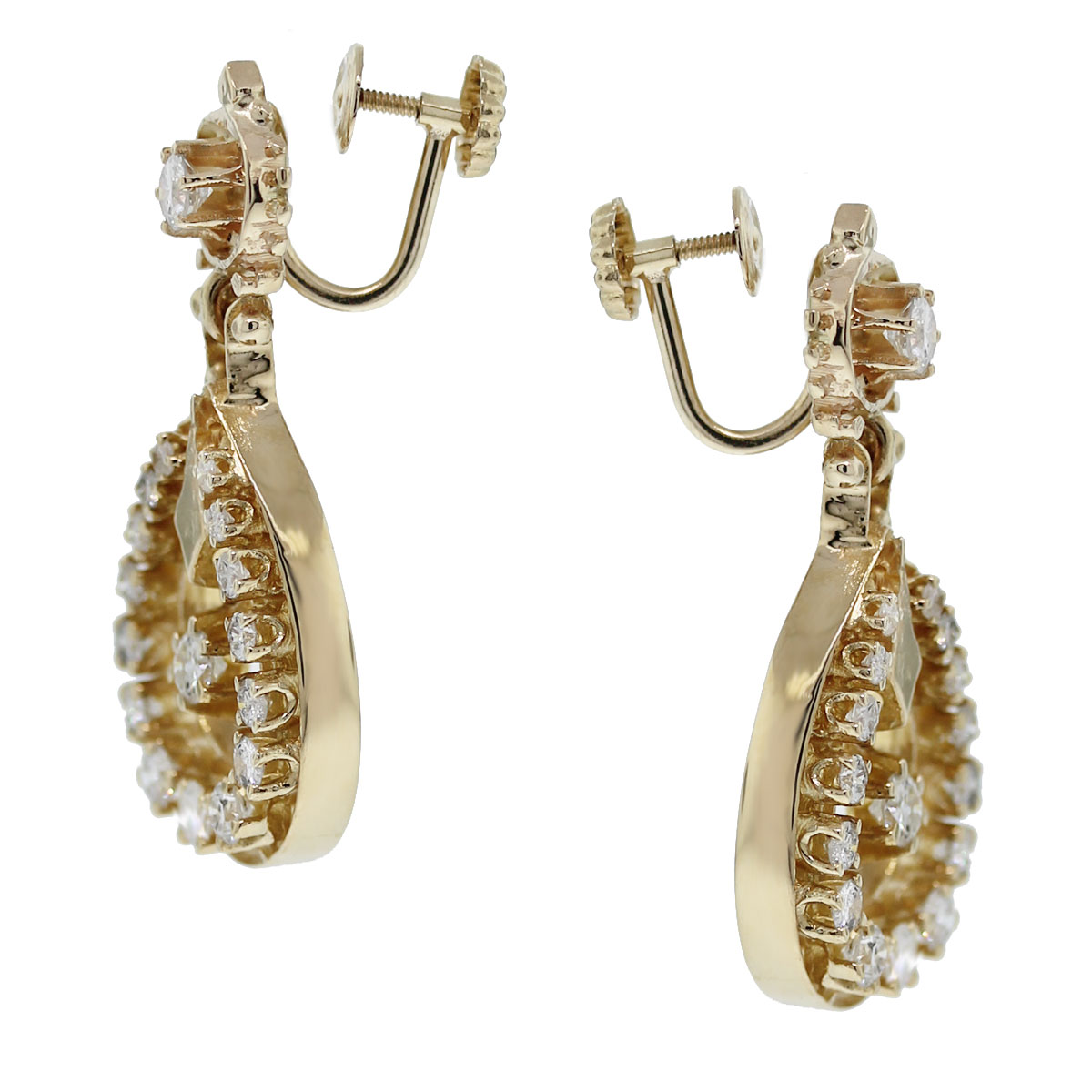 14kt Yellow Gold Round Cut Diamond Dangle Earrings – Raymond Lee Jewelers