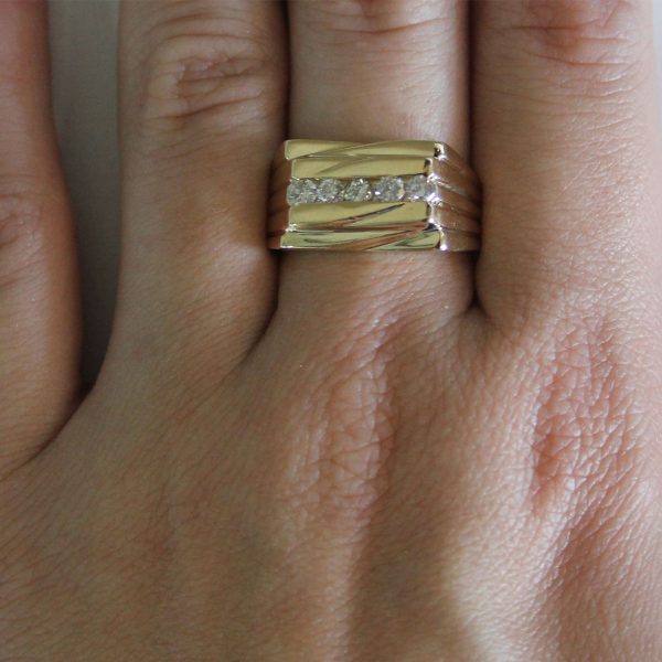 Men's Yellow Gold Diamond Ring