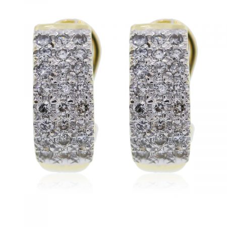 You are viewing these yellow gold diamond huggie earrings!!