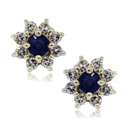 You are Viewing these Gorgeous Sapphire and Diamond Stud Earrings!