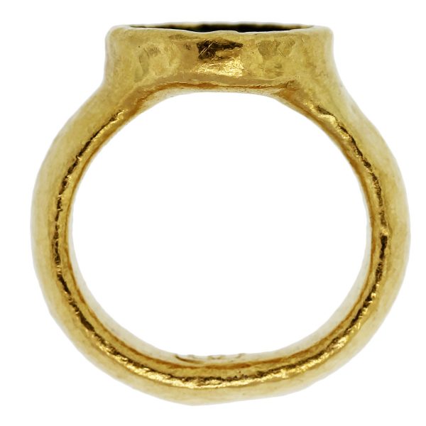 Yellow Gold Greek Coin Ring