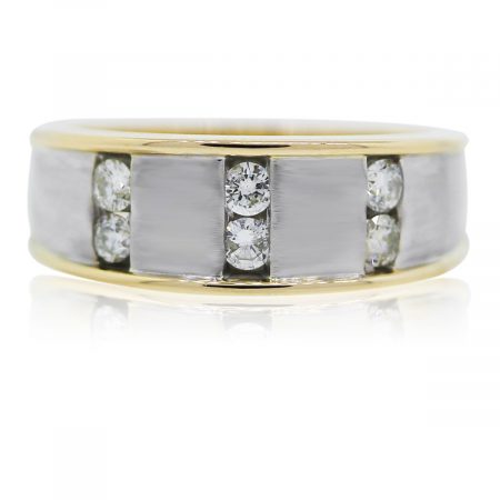You are viewing this 14k two tone mens diamond ring!