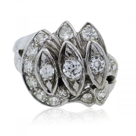 You are viewing this White Gold Vintage Diamond Ring!