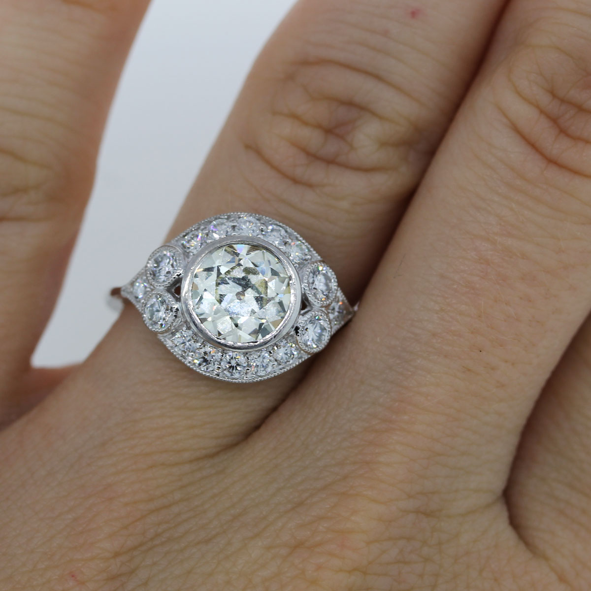  Vintage  Style  1 52ct Old European Cut Diamond Engagement Ring 