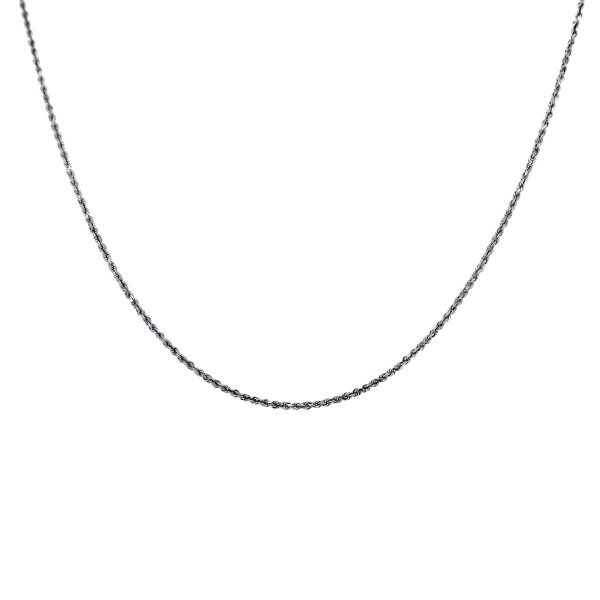 You are viewing this 14K White Gold Rope Chain Necklace!
