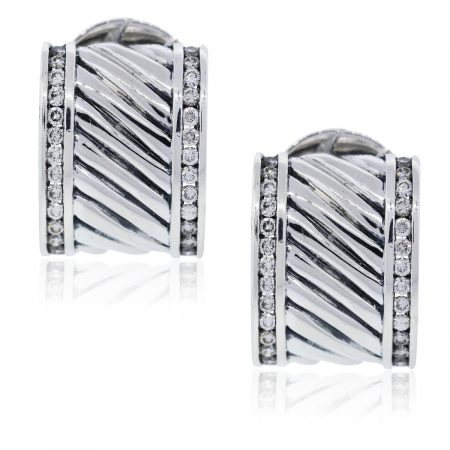You are viewing these David Yurman Diamond Cigar Earrings!