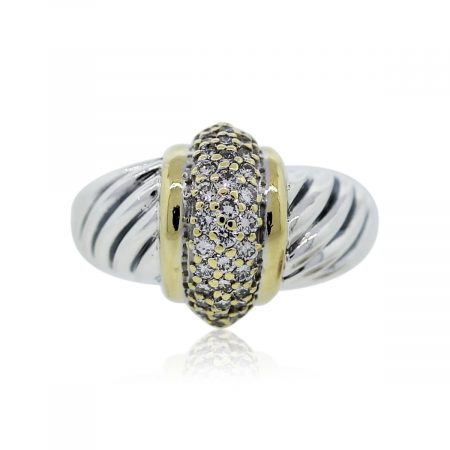 You are viewing this David Yurman two tone diamond ring!