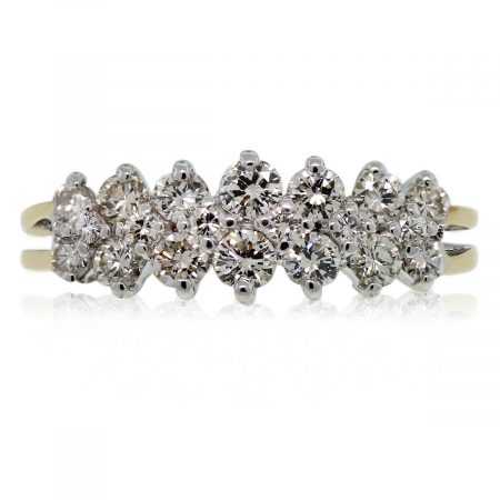 This 14kt Two Tone Diamond Cluster Ring is beautiful!
