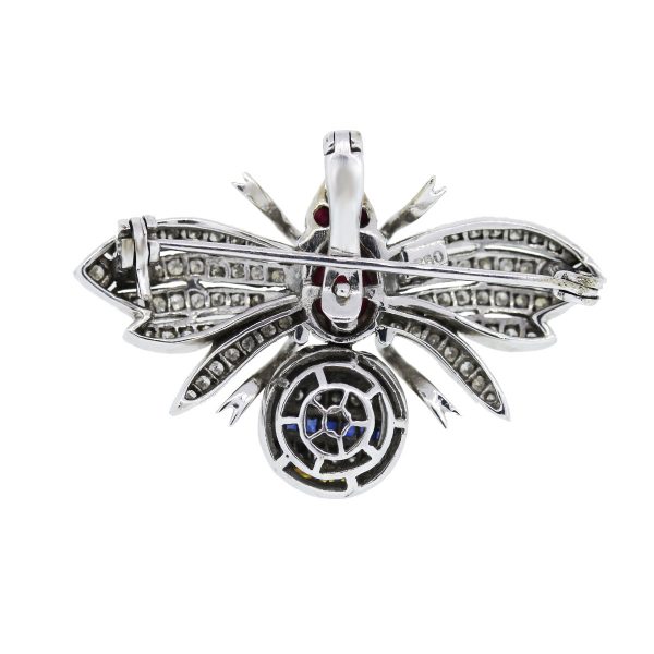 White Gold and Diamonds Bee Pin
