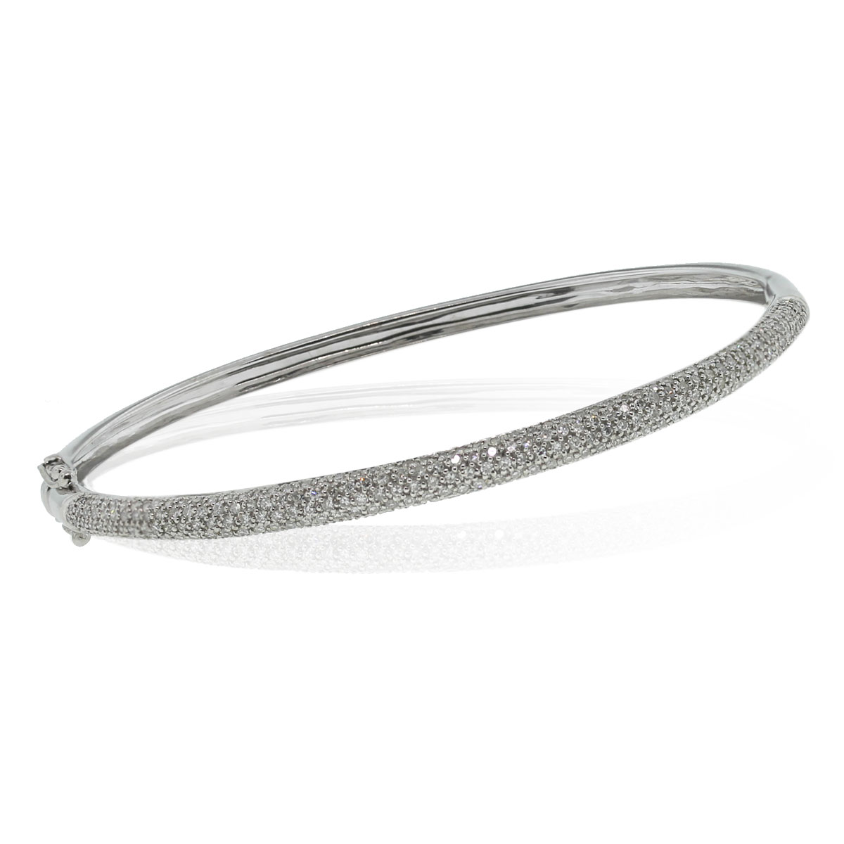 14kt White Gold Diamond Bangle Bracelet