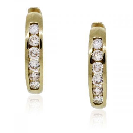 You are viewing these Yellow Gold Diamond Huggie Earrings!