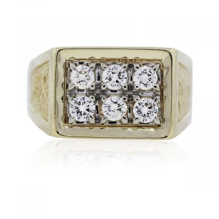 You are viewing this Yellow Gold Diamond Mens Ring!