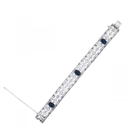 You are viewing this Platinum and Diamond Sapphire Bracelet!
