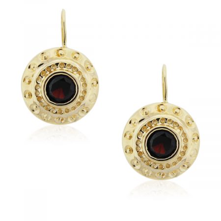 You are viewing these Yellow Gold Garnet Earrings On a Wire!