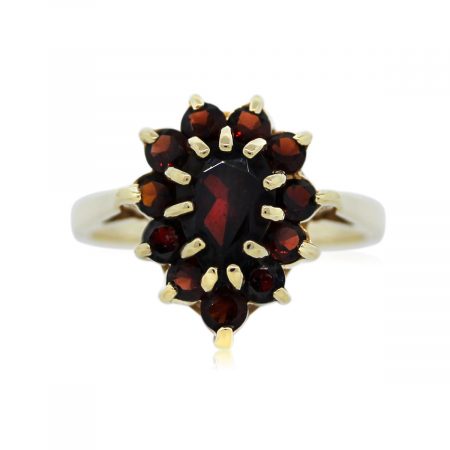 You are viewing this Garnet Cluster Ring!
