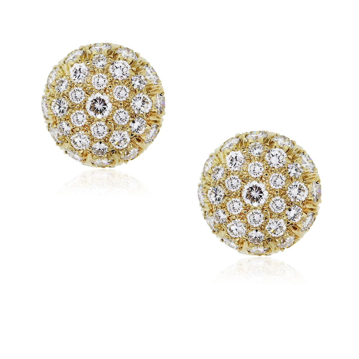 Harry Winston 18k Yellow Gold and Diamond Earrings-Boca Raton