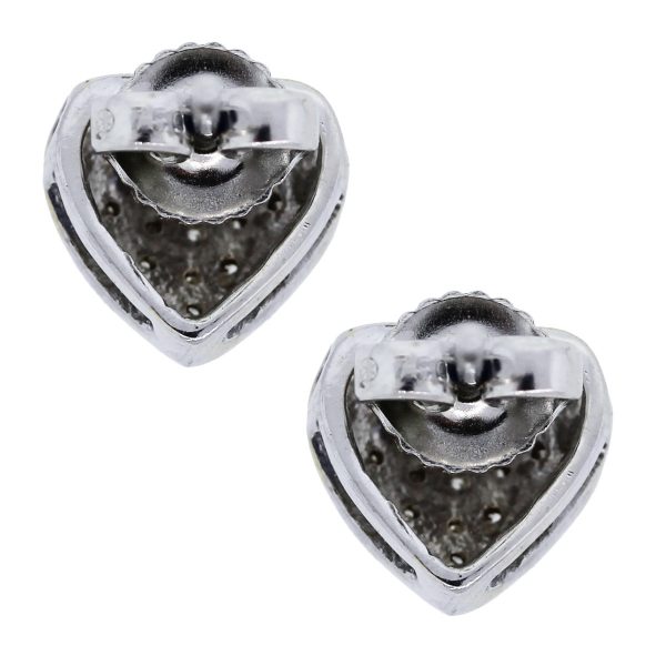 White Gold Diamond Heart Earrings