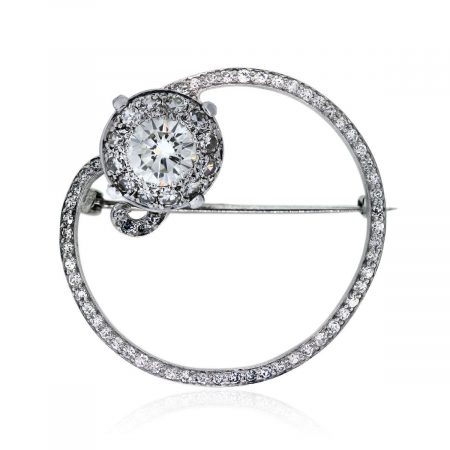 You are viewing this Vintage Style Platinum 2.25 ctw Round Diamond Pin!