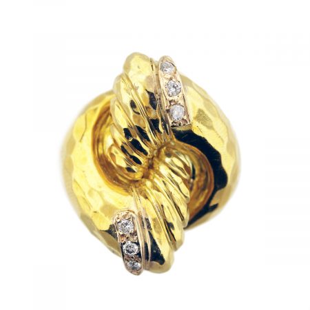 You are viewing this Henry Dunay 18K Yellow Gold Geometric Ring with Diamonds!