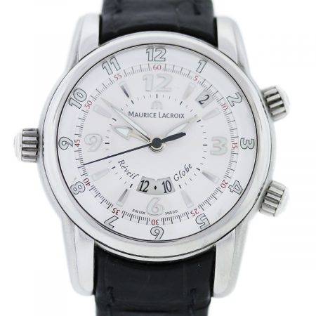 You are viewing this Maurice Lacroix MP6388 Reveil Globe Stainless Steel Gents Watch!