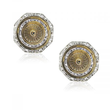 You are viewing these 14k Two Tone Octagon Shaped Mens Cufflinks!