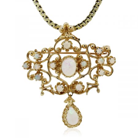 You are viewing this Yellow Gold Opal Pendant Necklace!