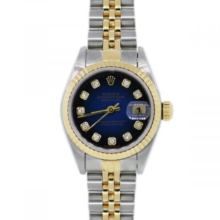 You are viewing this Rolex Datejust Two Tone Blue Dial Ladies Watch!