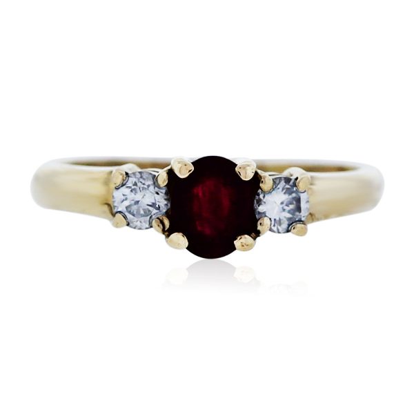 You are viewing this Yellow Gold Ruby Ring with Diamond Accents!