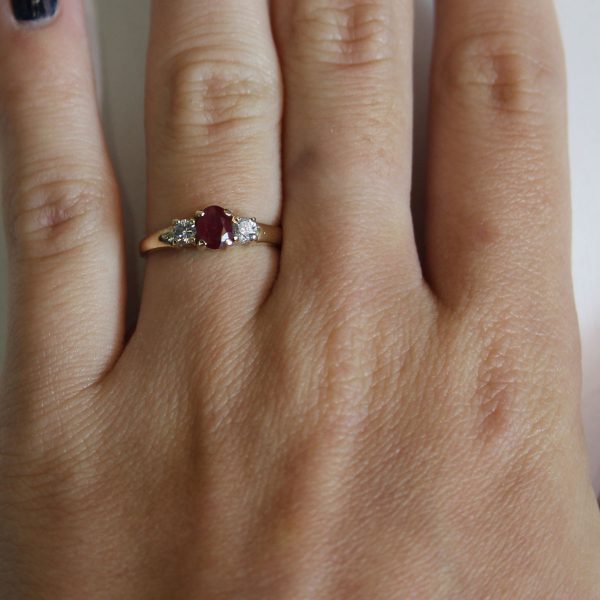 Ruby Ring with Diamond Accents
