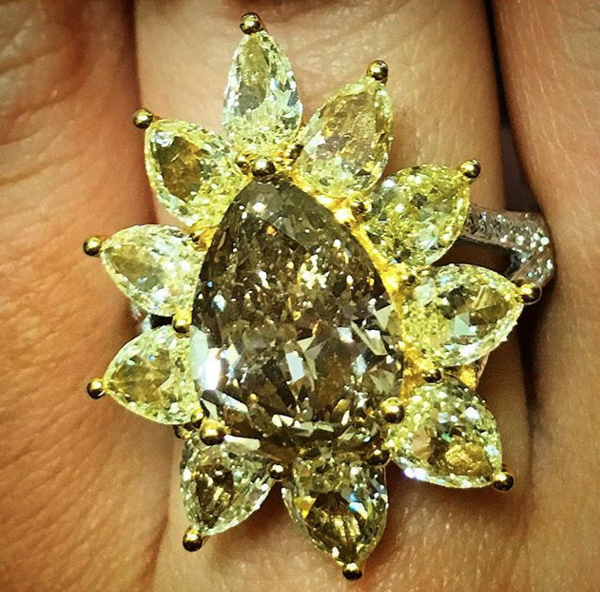 Brown Diamond Sunflower ring