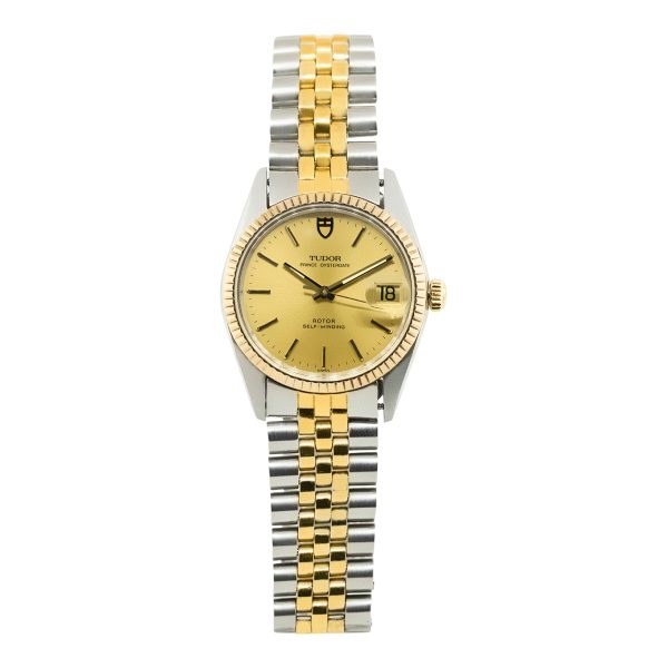 Rolex Tudor Oyster Date Prince 75203 Two Tone Quickset Mens Watch