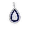 You are viewing this 1.32 Carat Pear Shape Diamond and Sapphire Pendant in Platinum!