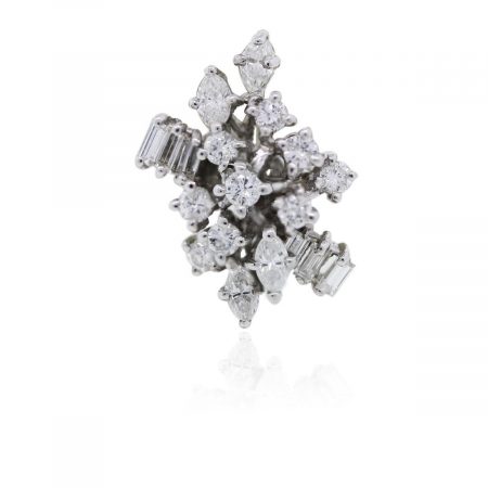 You are viewing this 18k White Gold and Diamond Cluster Cocktail Ring!