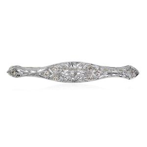 You are viewing this Platinum and White Diamond Vintage Pin!
