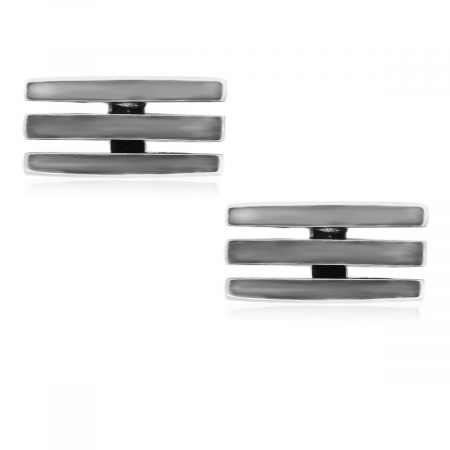 You are viewing these Sterling Silver 3 Row Gentleman's Cufflinks!