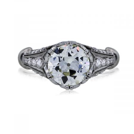 You are Viewing this 2.45ct Old European Cut Diamond Engagement Ring!
